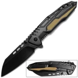 White Deer Tactical TantoStone Wash Blade Knife Gray and Black