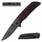 TAC-FORCE Red Wood Straight Grey ASSISTED Folding Linerlock Knife New! TF-888