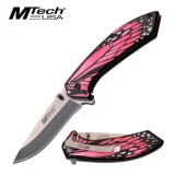 Mtech USA Assisted 3.25 in Blade Pink Stainless Hndl MT-A1005PK