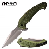 Mtech Folder 3.25 in Blade Green Aluminum Hndl MT-1063GN