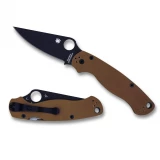 Spyderco Para 2 Folder 3.44 in Black Blade Plain Brown G-10