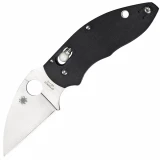 Spyderco Q Ball, 2.75" Plain VG10 Blade, Black G10 Handle - C219GP