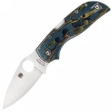 Spyderco Chaparral, 2.8" CTS XHP Blade, Raffir Noble Brass/Acrylic Handle - C152RNP