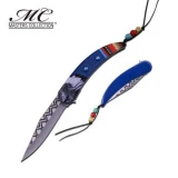 American Indian Styled Blue Spring Assisted Opening Knife 3CR13 Steel
