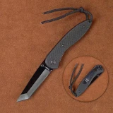Stone River Black Ceramic Folding Knife with Tanto Style Blade
