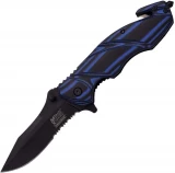 MTech Xtreme Single Blade Folder w/Two Tone Blue with Black Blade, MX-