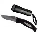 Sheffield 2 Piece Tactical Set -Knife and Flashlight