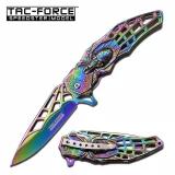 Tac-Force Spring Assisted Opening Rainbow Folding Knife, TF-856RB