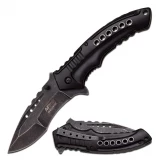 MTech Spring Assisted Knife 3.7" Plain Black Stonewash Blade