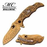 Master Cutlery Spring Assisted Knife-Gold Ti-Acid Etch Blade