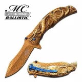 Masters Collection Spring Assist Folder-Gold Knife/Blade