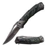 Master Collection Spring Assisted Opening Knife w/Black/Green Handle