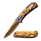 Master Collection Gold/Art 3.5" Blade Assisted Folder , MC-A031GD