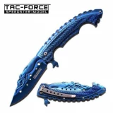 Tac Force Spring Assisted Knife Blue - 3.75" Blade, TF-864BL
