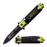 MTech Ballistic Spring Assisted Opening Pocket Knife w/LED Light, MT-A