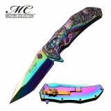 Master Collection Laser Etch Rainbow Blade Folding Knife, MC-A036RB