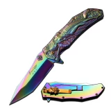 Master Collection Laser Etch Rainbow Folding Knife, MC-A035RB