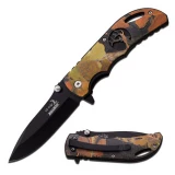 Elk Ridge Spring Assisted Opening Knife w/Outdoor Green Camo Handle