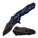 Dark Side Spring Assisted Knife with Matte Blue Aluminum Handle