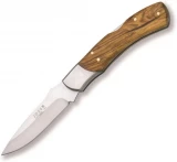 Joker Knives Folding Stainless Knife with Olive Wood and 3.31" Blade