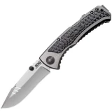 SOG Knives SideSwipe Mini Assisted Opening Knife with Gray Handle, SW1