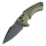 Hogue X5, Green Cerakote/Aluminum Handle,3.5 in.Black Spear Point