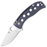 Spyderco Pits C192TIBLP Folder with Blue Titanium Handle,Plain w/Clip