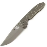 Spyderco Nirvana C199TIP Folder with Gray Titanium Handle, Satin Plain