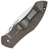 Spyderco Myrtle C194CFTIP , Titanium/Marble Carbon Fiber Handle, Plain