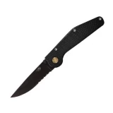 Mantis Knives GT-Folder, Black Drop point, Serrated