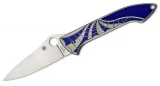 Spyderco Mike Draper Folder, VG-10 Blade, Blue Titanium Handle