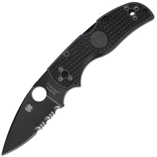 Spyderco Native 5 Pocket Knife with Black FRN Handle and Black Plain B