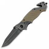 United Cutlery Warpath Folding Rescue Knife, G10 Handle, Stonewash Plain