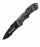 Smith & Wesson 3rd Gen Black Ops MAGIC Small Assisted 2.5" Combo Blade, Black Aluminum Handles