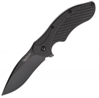 Kershaw Clash Assisted Opening 3" Black Plain Blade, Polyimide Handles