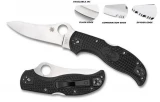 Spyderco Stretch Single Blade Pocket Knife Black FRN Handle, ComboEdge