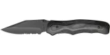 Bear OPS Tactical Serrated Black Zytel Black Finish Single Blade Pocke