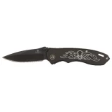 Tomahawk Brand Black Onyx Skull Tailwind Pocket Knife