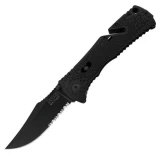 SOG Knives Trident Mini, Black TiNi, ComboEdge Pocket Knife