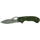 Schrade Primos Plain Edge Pocket Knife with Green G-10 Handle