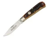 Queen Cutlery Mountain Man Pocket Knife with Aged Honey Stag Bone Hand