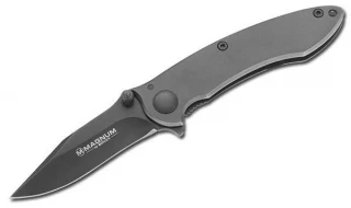 Magnum by Boker Framelock Pocket Knife with Gray Stainless Steel Handl