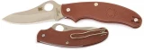 Spyderco UK Penknife Drop Point Pocket Knife with Maroon FRN Handle, P