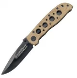 Smith & Wesson 4.1" Pocket Knife with Black Blade and Desert Aluminum