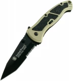 Smith & Wesson Special Ops MAGIC Serrated Blade Pocket Knife, Black/De