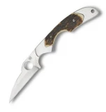 Spyderco SLIPIT Kiwi 3 Pocket Knife with Stag Handle, Plain
