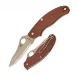 Spyderco UK Penknife Maroon FRN DP Spyder Edge Single Blade Pocket Kni