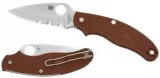 Spyderco UK Pen Pocket Knife with Maroon FRN Handle, ComboEdge