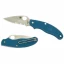 Spyderco UK Pocket Knife with Blue FRN Handle, ComboEdge