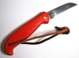 Sheffield Knives Lambsfoot Single Blade Action Knife Red w/Leather